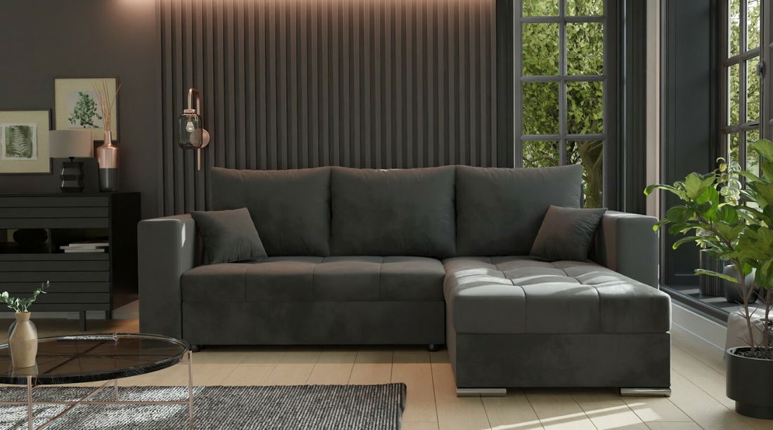 Colțar Josie (D) (gri închis)