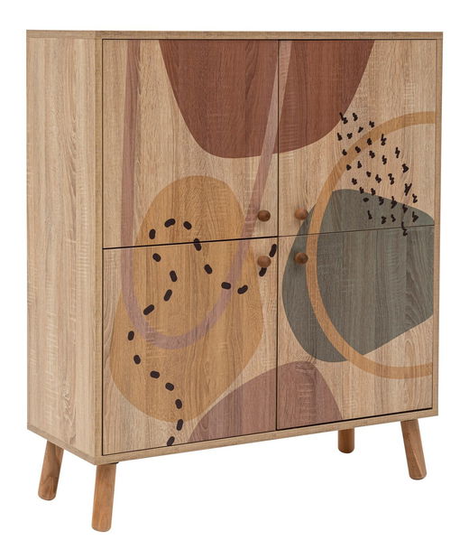 Mobilier pentru hol Maluxe 1048 (Stejar sonoma + Albastru închis)