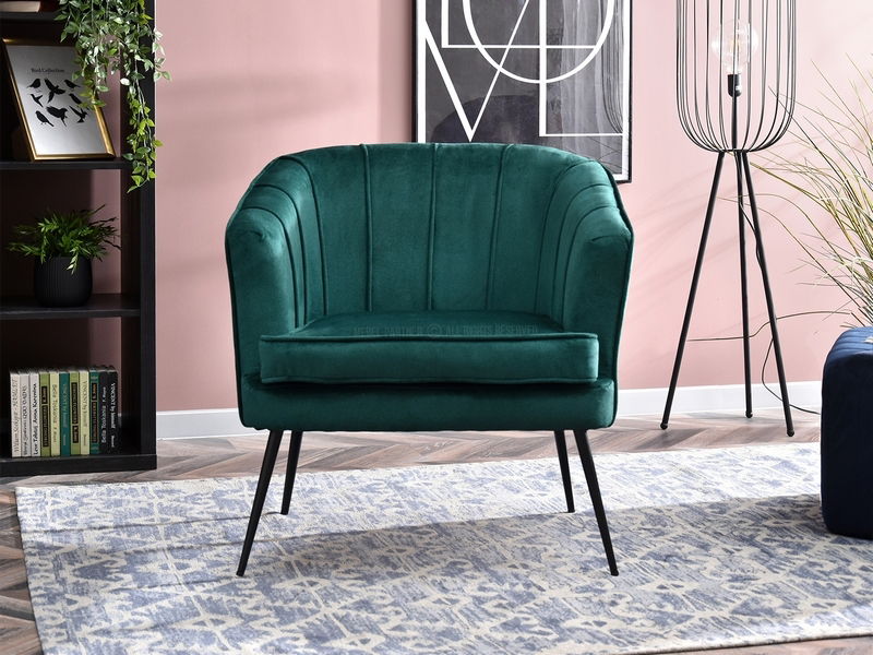 Kreslo Etimee F (zelená + zlatá)