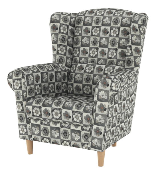 Kreslo ušiak Charlie patchwork N1