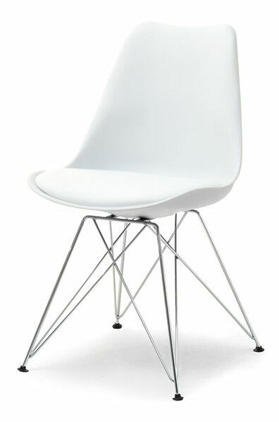 Scaun Large Rod (alb + crom)