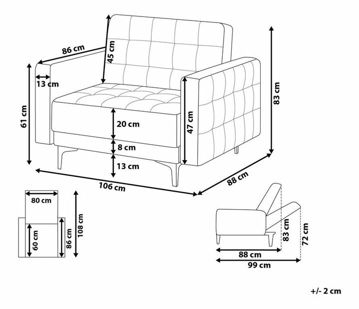 Fotel Aberlady (fehér)