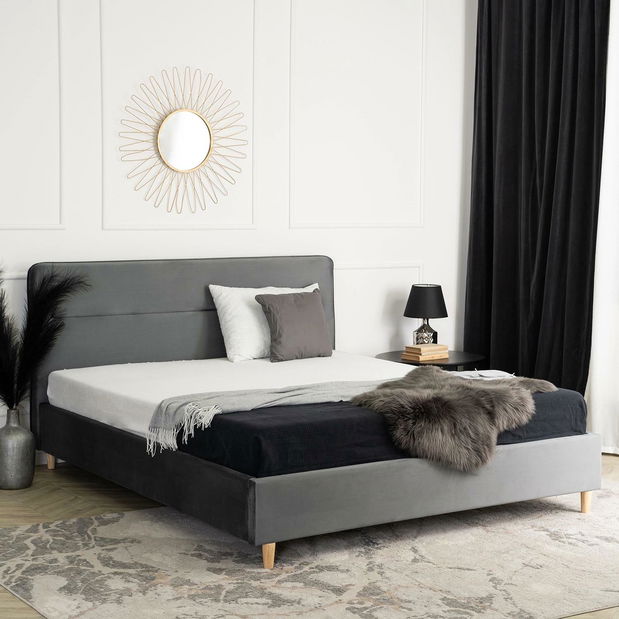 Bračni krevet 160 cm Beasain (siva) (s podnicom)