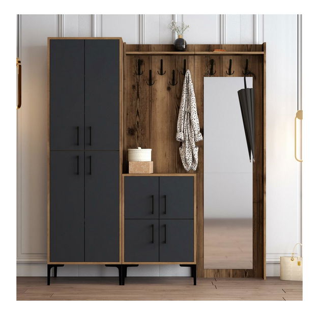 Mobilier hol Betina ABC (Nuc + antracit)