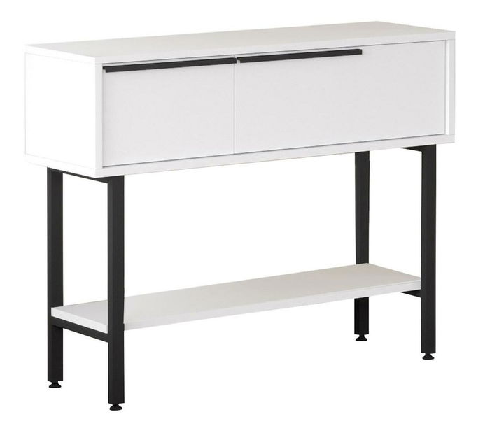 Konzolový stolík Otto 12 (so zrkadlom) (biela + čierna)