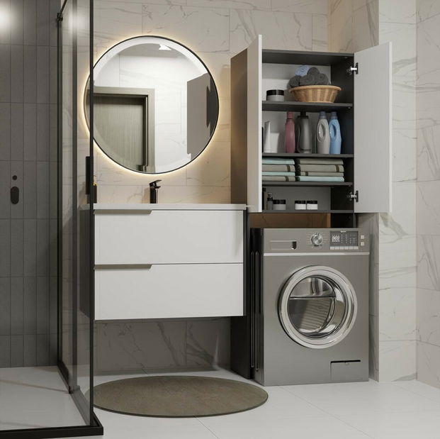 Dulap deasupra mașinii de spălat Perdieron 2 (antracit + alb)