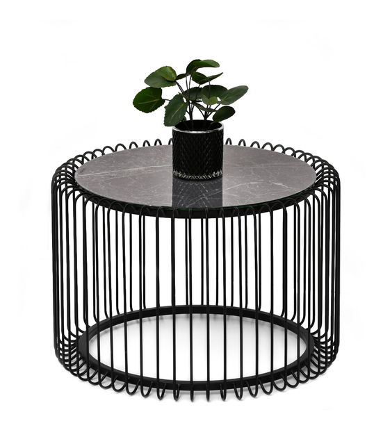 Konferenčný stolík Nils M (sivý mramor + čierna)