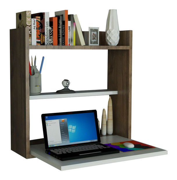 Masă PC Livi (Alb + Nuc)