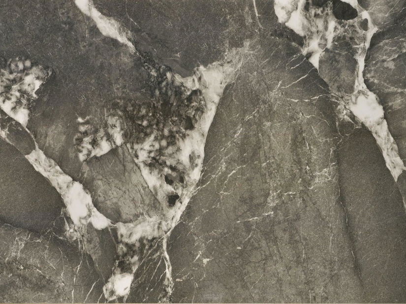 Masă de sufragerie Fenix (marmură gri + negru) (pentru 4 până la 8 persoane)