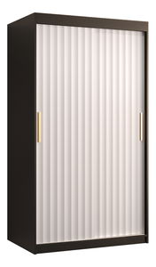 Ruhásszekrény 200 cm Riana Wa 1 200 (fekete + matt fehér)