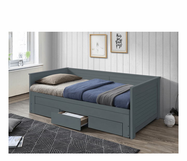 Rozkladacia posteľ Greta (sivá) (s roštom)