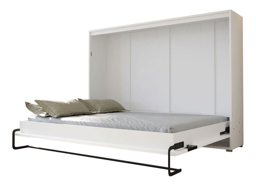 Lenyitható szekrényágy 140 Homer (matt fehér + fényes fekete (horizontális)