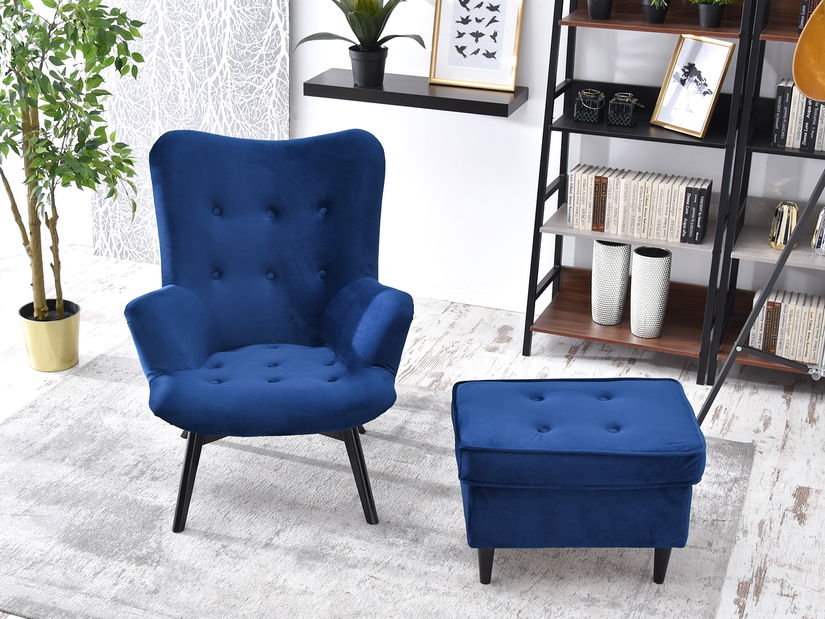 Relaxačné kreslo Florentino (tmavomodrá + čierna)