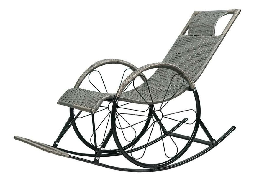 Fotoliu balansoar Rokefeler (ratan + gri)