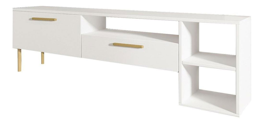 TV asztal/szekrény Sipete (fehér + arany) 