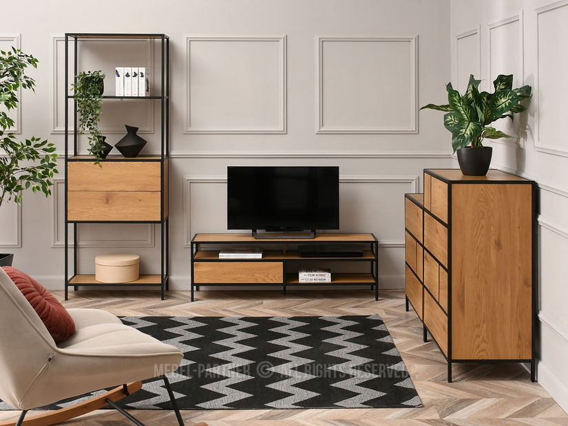 Comodă Soren Kom (stejar + negru)