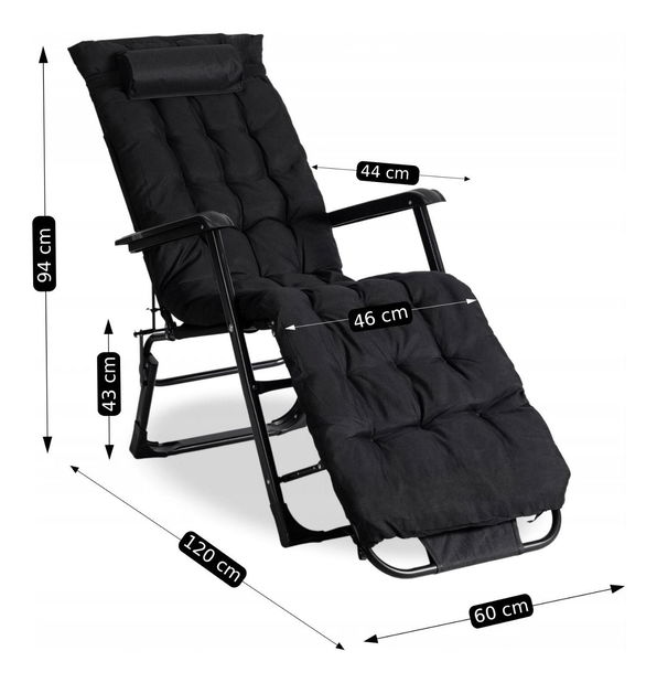 Vrtna ležaljka Enfrenta (crna) 