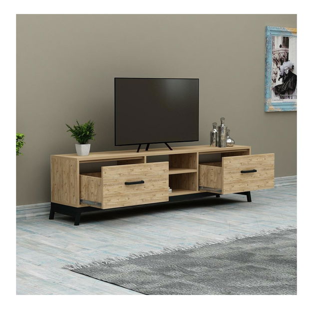 TV stolík/skrinka Dobumi 3 (borovica atlantická + čierna) 