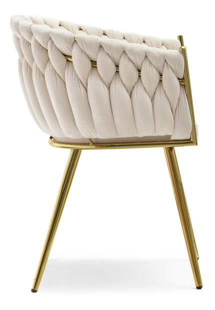 Jedálenská stolička Radio (béžová + zlatá)