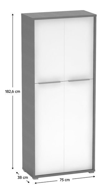 Ormar s policama Hamila NEW TYP 07 (grafit + bijela)