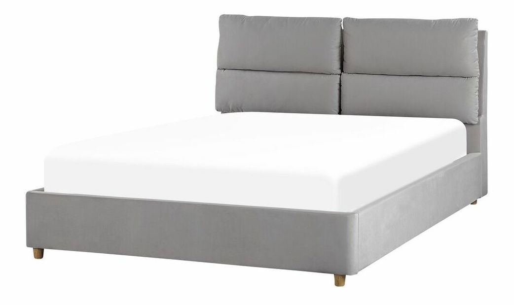 Manželská posteľ 140 cm Batil (sivá) (s roštom) (s úl. priestorom)