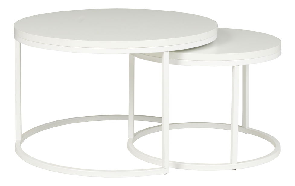 Set 2 kom. stolića za kavu Round 2 (bijela)