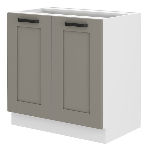 Dulap inferior de bucătărie Lucid 80 D 2F BB (claygrey + alb)