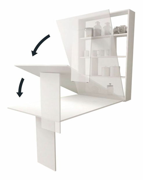 Masă modernă de perete Elvana (beton/negru) *resigilat