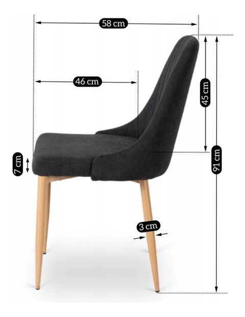 Jedálenská stolička Trasladal (čierna) 