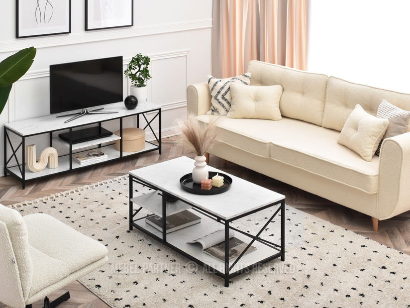 Măsuță de cafea Jukky Stol (alb + negru)