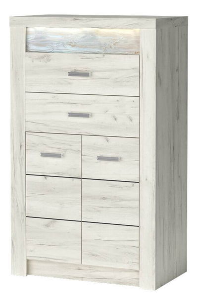 Komód Indie 06 (LED világítással) (fehér craft) 