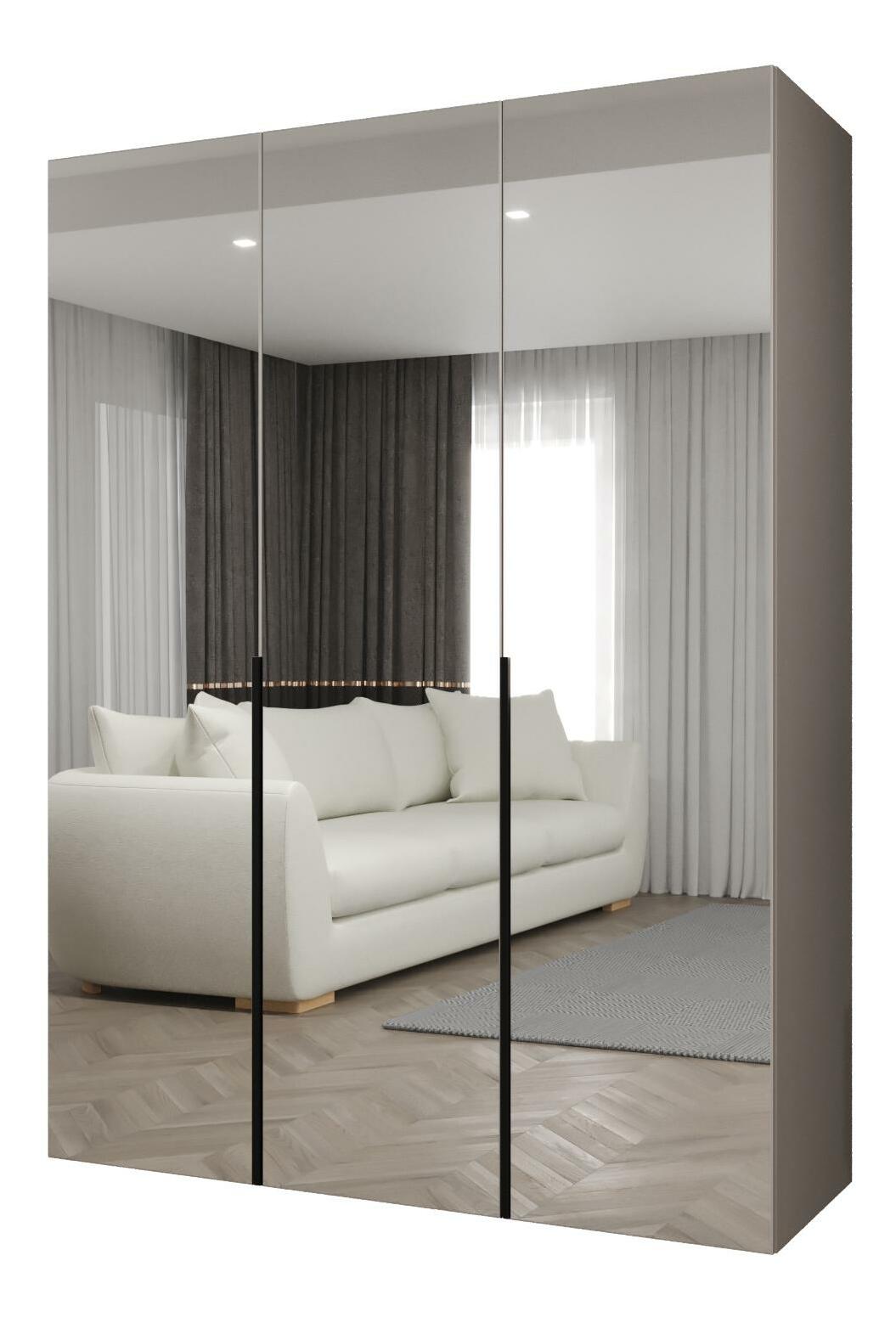 Dulap de haine 150 cm Alice 3 (Cașmir + Negru)