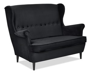 Pohovka dvojsedačka v tvare ušiak Muriera (čierna)