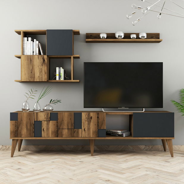 Mobilier living Madryt (Nuc + Antracit)