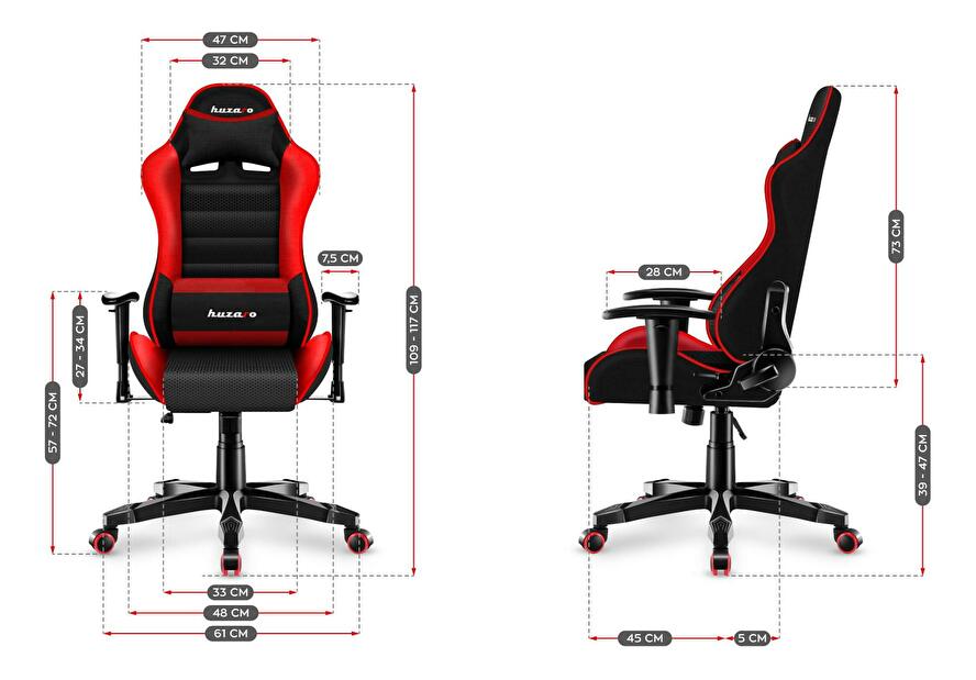 Scaun gaming pentru copii Rover 6 (negru + roșu)