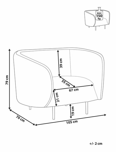 Kreslo Leon (béžová + čierna)