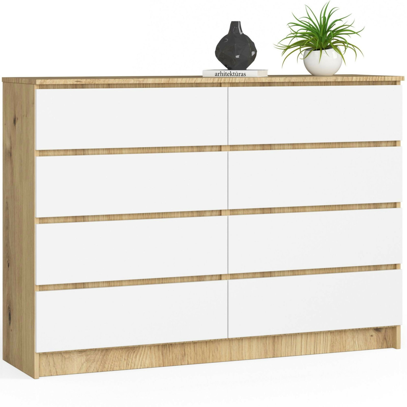 Komoda Keanu III (dub artisan + biela)