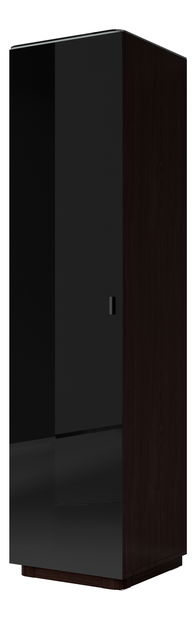 Šatníková skriňa Toft Typ 17 L/P (wenge + čierny lesk)