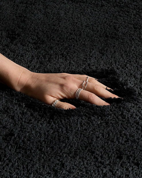 Covor 200x200 cm Emeralda (negru) (shaggy)