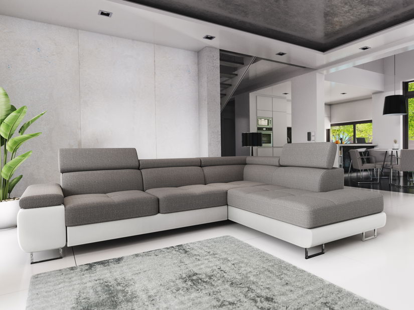 Rohová sedacia súprava Ascend L (sivá + čierna) (L)