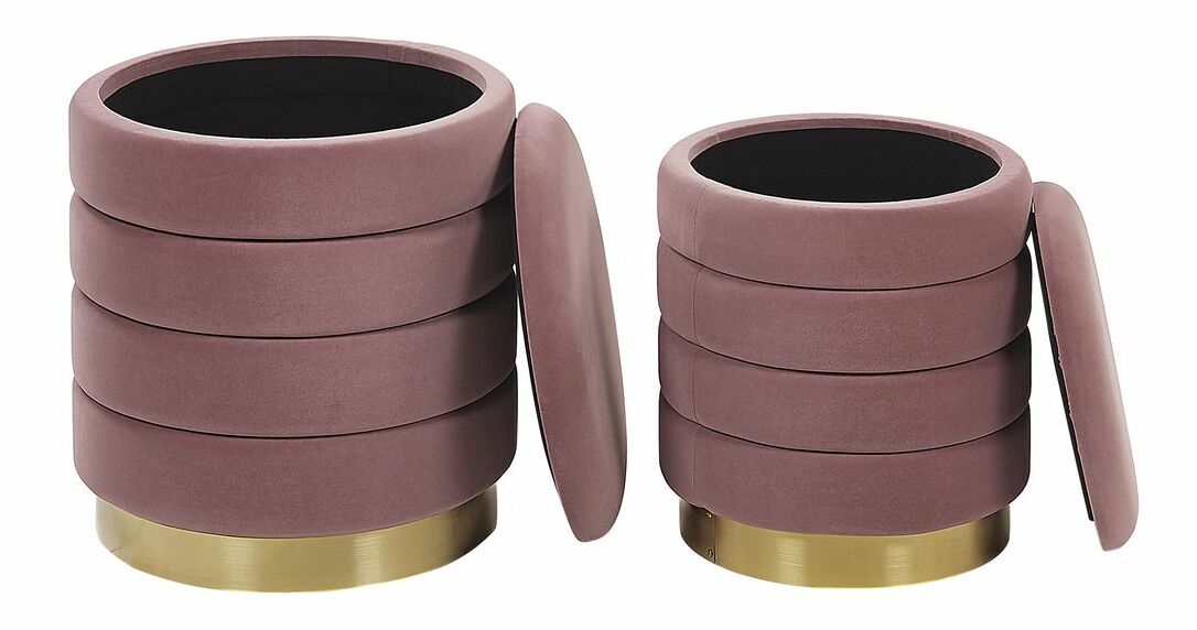 Set 2 ks. taburetiek GARLO (látka) (ružová)