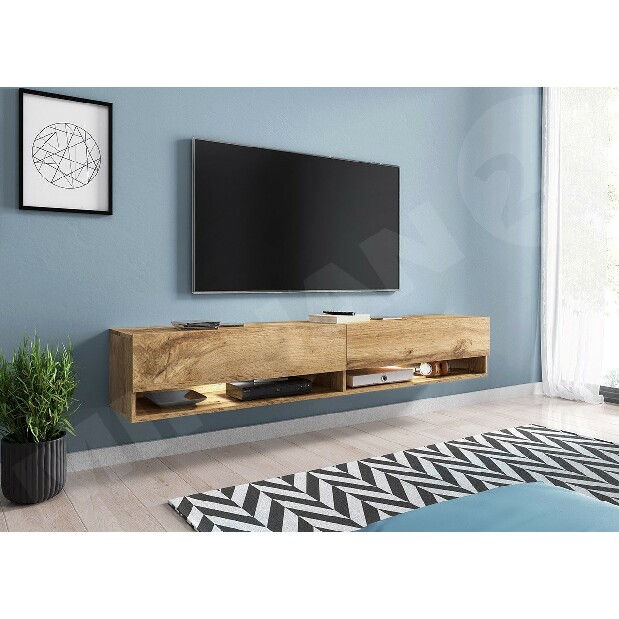 TV asztal/szekrény Aldesia 180 (wotan) (RGB LED világítás színes)