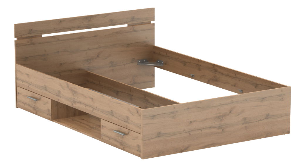 Manželská posteľ 140 cm Michigin (dub wotan) (s úložným priestorom)