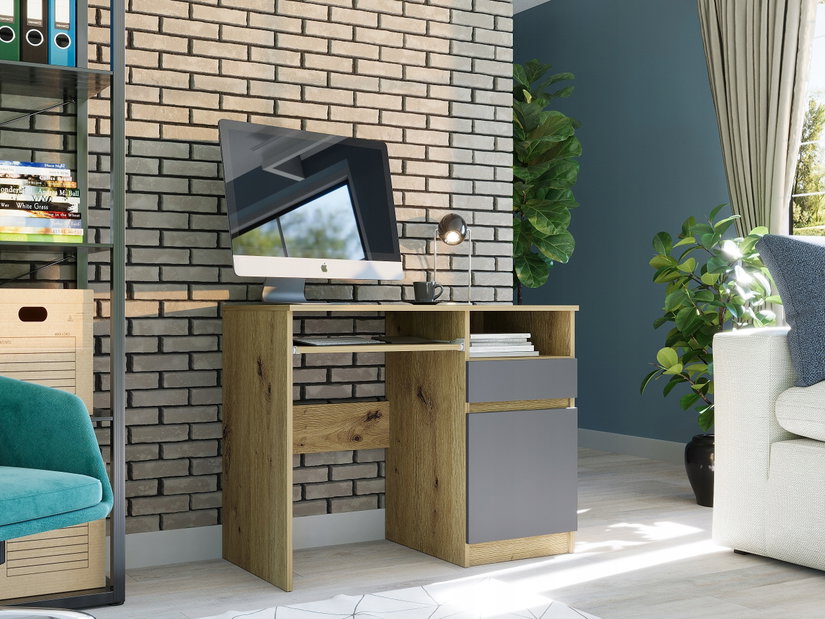 Masă PC Naldar (artizanal + antracit) (D)
