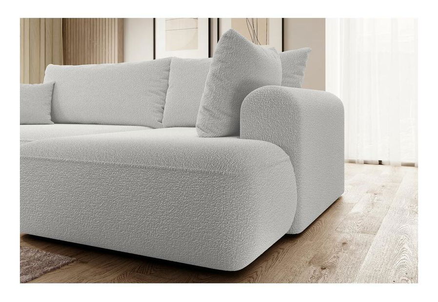 Rohová sedacia súprava Olivo II (P) (svetlosivá + čierna)