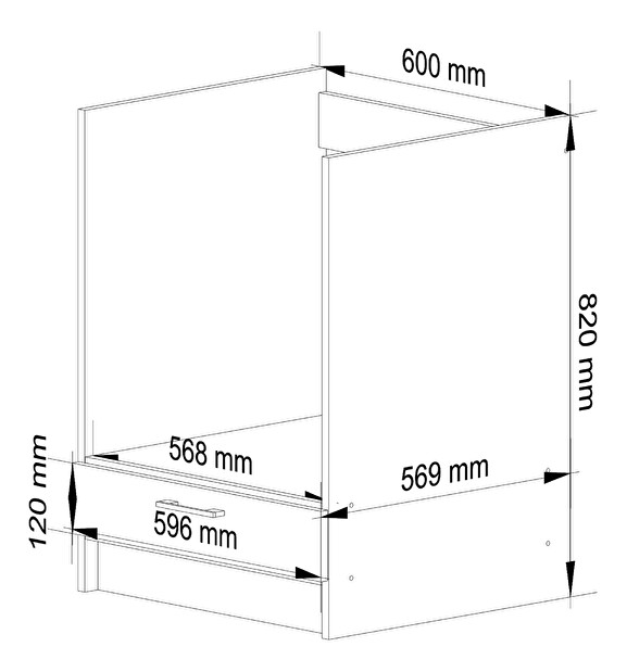 Dulap inferior de bucătărie Ozara S60KU (Alb)