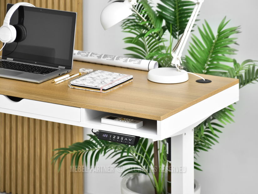 PC asztal Osto 120 (fehér tölgy + fehér)