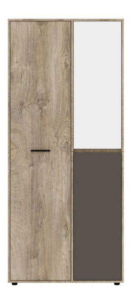 Dulap de haine Mitiano MI5 (stejar enderein + alb + latte)