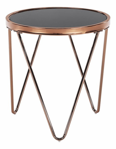 Príručný stolík Valerie (ružové zlato + čierna)