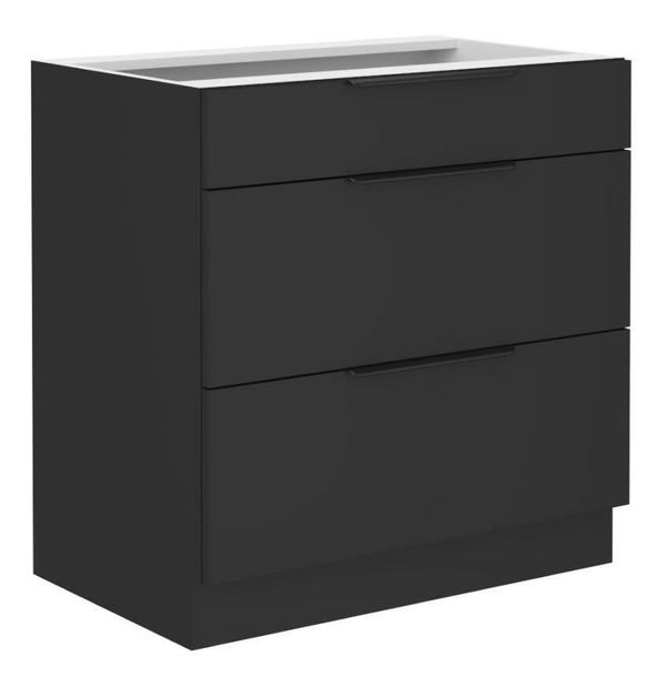 Dulap de bucătarie inferior Sobera 80 D 3S BB (negru)